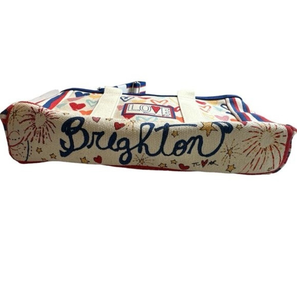 Brighton Red White And You Mini Tote Hand drawn hearts, stripes, fireworks NWT - Picture 6 of 9